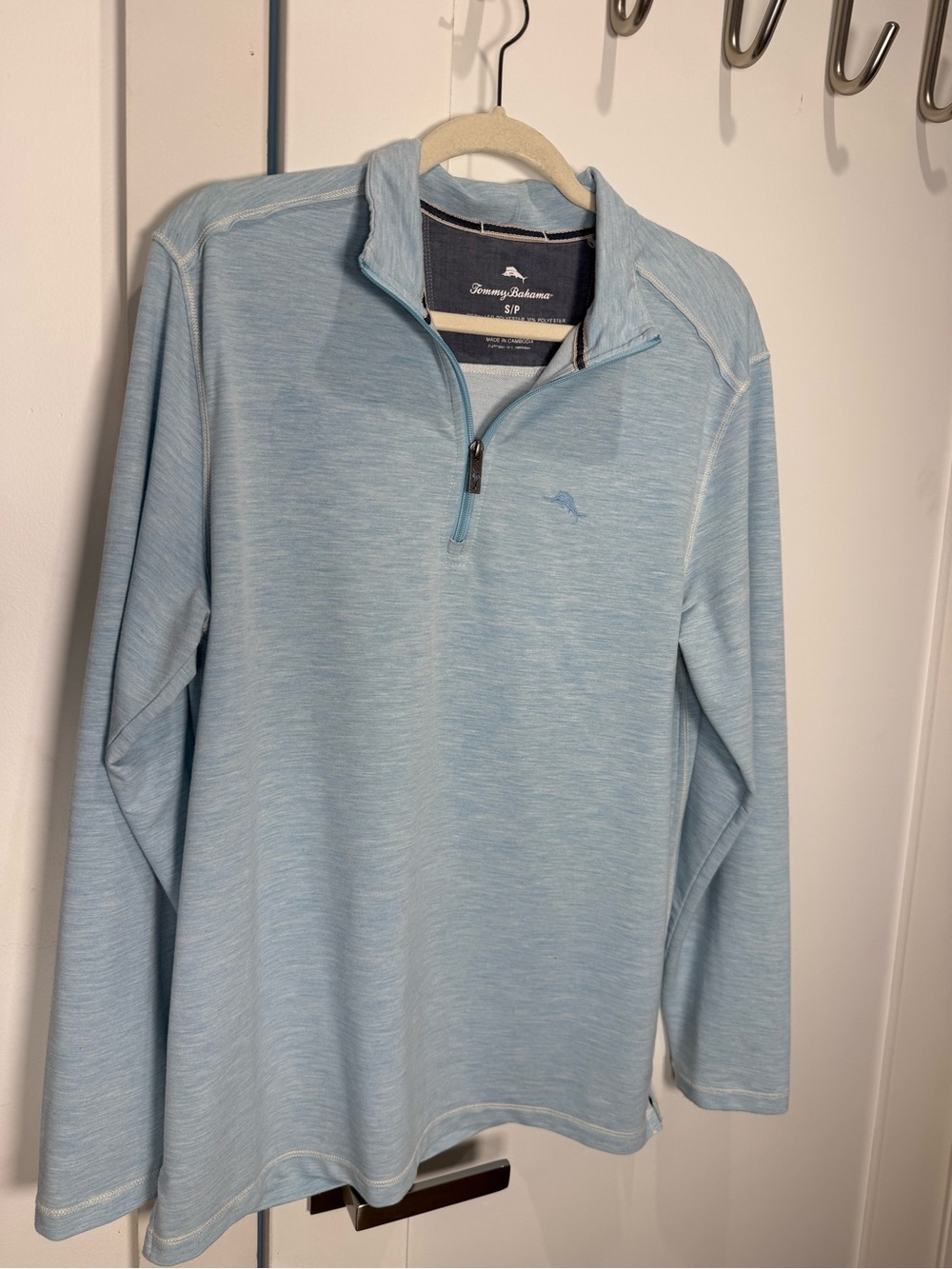 Tommy Bahama Pale Blue Quarter-Zip Pullover